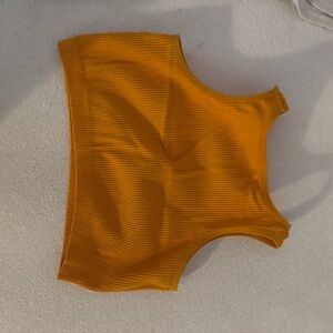 Orange Ribbed Women's Shorts
